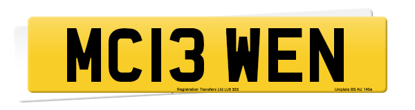 Registration number MC13 WEN